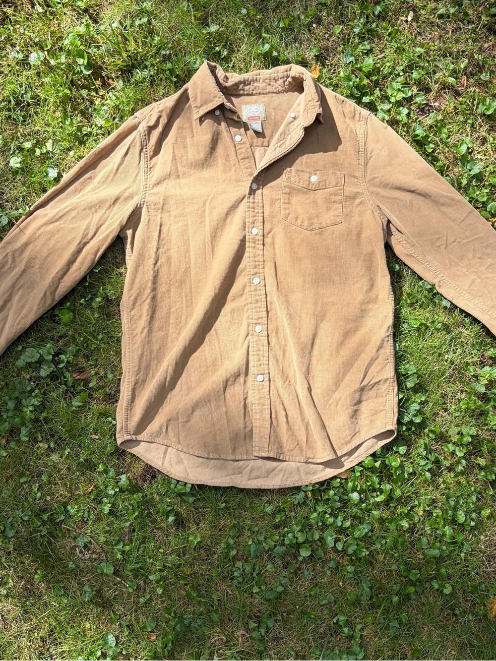 Khaki Button Up Flannel Shirt